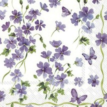 IHR 3-Ply Lunch Paper Napkins, 6.5 x 6.5-Inches, Purple Spring - £7.65 GBP