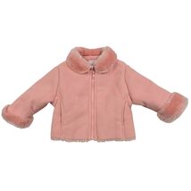 Gymboree Baby Girl Pink Faux Suede Fur Lined Zip Jacket 6-12 Months Vint... - $19.80