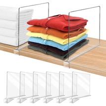Acrylic Shelf Dividers For Closet Organization 6Pcs Closet Shelf Divider Closet  - £30.71 GBP