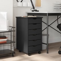 Rolling Cabinet Moss Grey Solid pine wood, engineered wood, plastic - $146.49