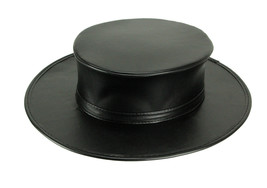 Scratch &amp; Dent Black Leather Look Plague Doctor Hat Adult Costume Accessory - $29.69