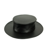 Scratch &amp; Dent Black Leather Look Plague Doctor Hat Adult Costume Accessory - £23.29 GBP