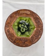 1978 Disneyland Treasure Craft Souvenir Plate Dish Green Glaze Walt Disney - £11.44 GBP