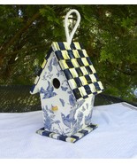 Hand made Decoupage skinny wooden BIRDHOUSE Bluebird pattern Indoor decor - €42,17 EUR