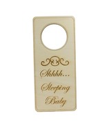 Shh Sleeping Baby Door Knob Sign - Raw Wood - $313.15 MXN