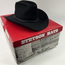 Stetson Revenger Black 4x Western Felts Cowboy Hat 6 7/8&quot; Beaver Original Box - £207.90 GBP