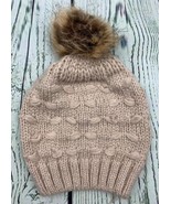 Pom Pom Beanie Winter Hat for Women Faux Fur Pompom Warm Chunky Soft Cable - £18.92 GBP