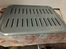 Oven Broiler Rack Pan, 2 Piece, grey, gray porcelain-clad steel - $15.84