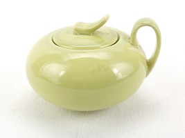 Vintage Porcelain Bean Pot w/Ear Handle, Pale Apple Green, Narrow Mouth,... - $12.69