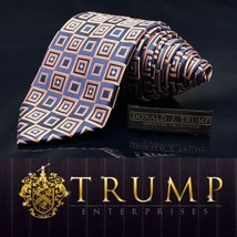 Donald J. Trump Signature Collection Men’s Tie Silk Brown Navy  - £80.19 GBP