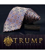 Donald J. Trump Signature Collection Men’s Tie Silk Brown Navy  - £80.79 GBP