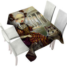Loup Garou the Temple Beautiful Maiden and Wolves Tablecloth - $51.95 CAD+