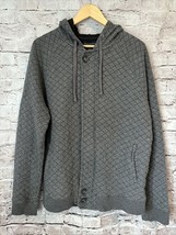 Banana Republic Gray Quilted Hooded Zip Jacket Womens L - $242.96 MXN