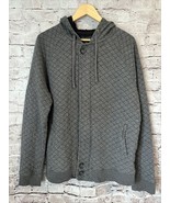Banana Republic Gray Quilted Hooded Zip Jacket Womens L - $242.63 MXN