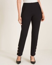 NWT Chicos So Slimming Juliet Black Pull On Pants Faux Pearls Ankle Size 3.5 XL - £22.17 GBP
