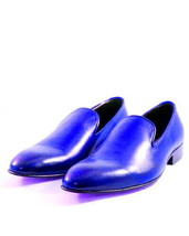 Men&#39;s Purple Color Loafer Slippers Genuine Leather Casual Wear Handmade ... - $149.99+