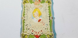 Vtg Valentines Cards Die Cut Cute Flapper Girl Embossed Paper Lace Carrington A1 - £10.28 GBP