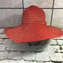 Sunhat Red Large Floppy Vacation Fancy Layered 100% Cotton One Size - £15.57 GBP