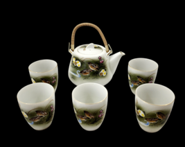 Japanese Porcelain Sake Tea Pot Set 8 Piece - $15.29 CAD