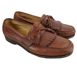 Allen Edmonds Danforth Kilted Tassel Loafer Shoe Brown Pebble Leather 9.5 D  - $26.99