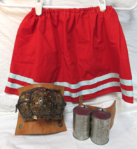 New Native American Seminole Girl&#39;s Handmade Red Ribbon Skirt Size Mediun - $34.64