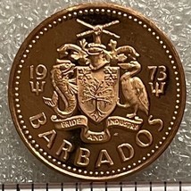 Barbados Cent, 1973 Gem Unc~1st Year Ever Minted~Trident - £3.43 GBP