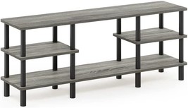 Tv Stand With French Oak Grey/Black Turn-N-Tube 3-Tier Multipurpose Shelves By - £50.30 GBP