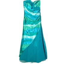 Jump Apparel Strapless Ball Gown Sparkly Prom Size 3/4 Turquoise Blue Pr... - £23.70 GBP