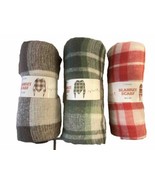 Blanket Scarf Red Green Tan 50x50 For Winter Autumn Smooth Keep Warm Fancy - £7.85 GBP
