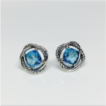 David Yurman Infinity Stud Earrings with Blue Topaz - $300.00