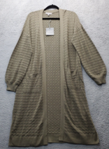 Marled Cardigan Sweater Women&#39;s XL Green Knitwear Long Ralagan Sleeve Op... - £16.64 GBP