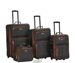 Rockland Expandable 4-Piece Luggage Set Charcoal - £126.55 GBP
