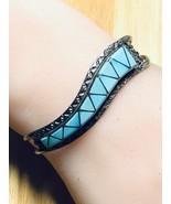 Eldrick &amp; Charlotte Seoutewa Zuni Sterling TURQUOISE &quot;S&quot; CUFF BRACELET -... - €140,04 EUR