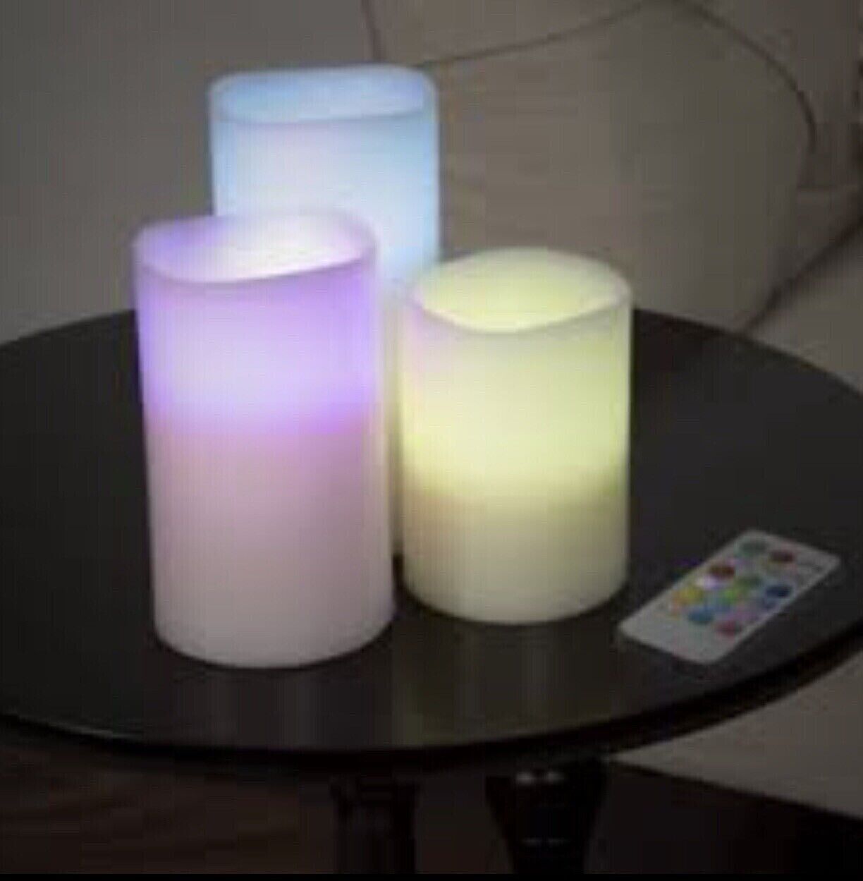 Ontel 3 Glow Candles Flameless 12 LED Colors As Seen on TV with remote. Real Wax Item image 2