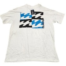 Billabong Mens XL T-Shirt White Blue Black Wave Graphic Tee Vintage Y2K NEW - $49.50