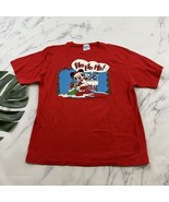 Disney Mickey Mouse Vintage Christmas Tee Size XL Red Santa Holiday Festive - $28.70