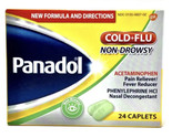 Panadol Cold and Flu Non-Drowsy 24 Caplets Acetaminophen Cold+Flu - £14.21 GBP