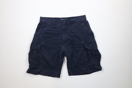 Vintage 90s Ralph Lauren Mens 34 Faded Spell Out Cargo Shorts Navy Blue Cotton - £39.65 GBP