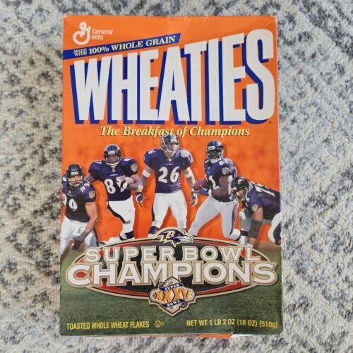 Ravens Super Bowl XXXV Wheaties Cereal Box Sealed with Cereal Rare - $24.74