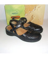NAOT GARDENIA Women&#39;s Black Leather Casual Slingback Sandals Shoes 37 EU... - £15.72 GBP
