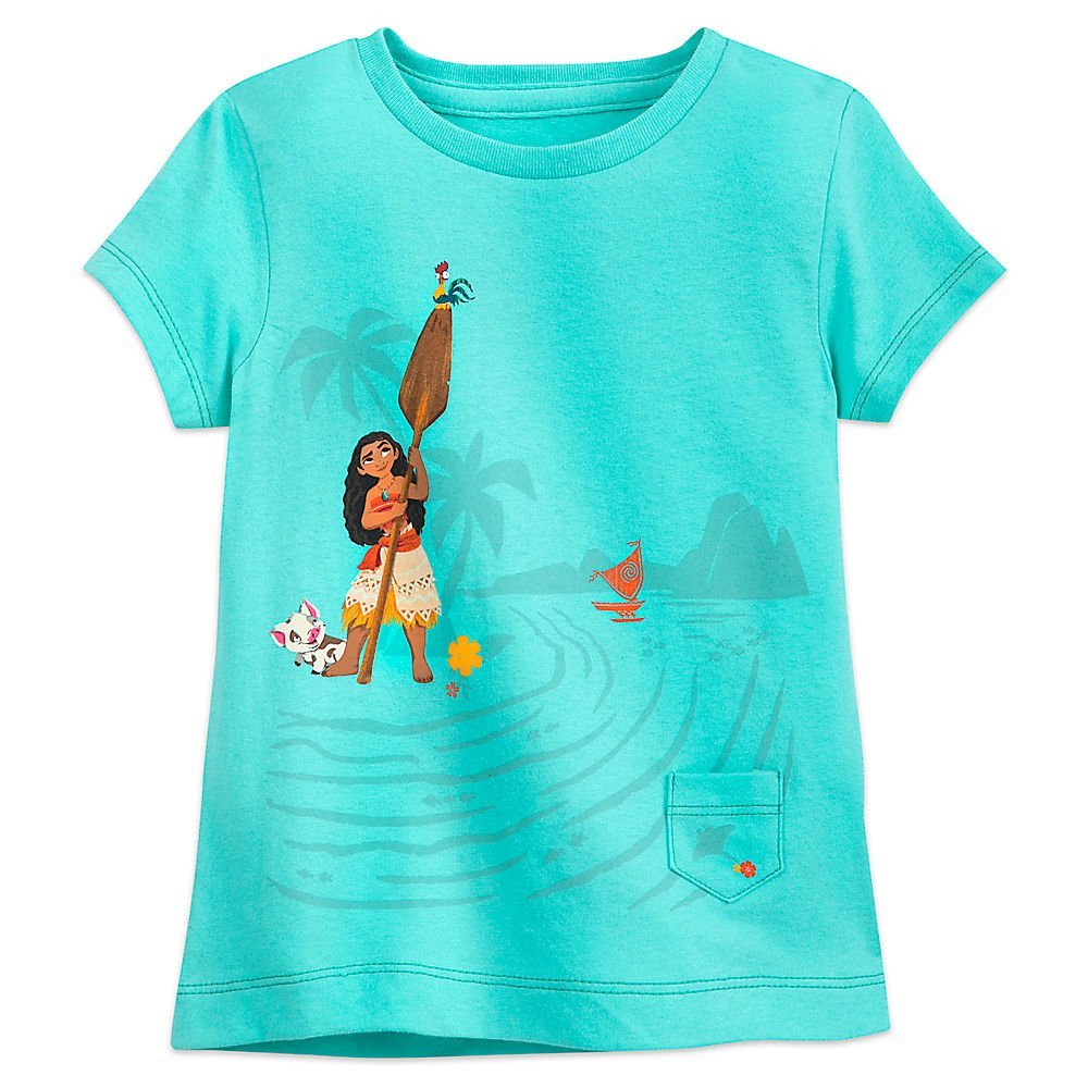 Primary image for Disney Moana T-Shirt for Girls - Sea Green Size S (5/6)