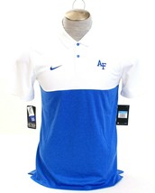 Nike Breathe Dri Fit White &amp; Blue Air Force Short Sleeve Polo Shirt Men&#39;s NWT - £79.92 GBP
