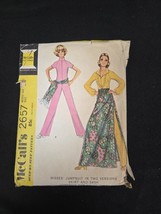 McCalls Sew Pattern 2657 Misses Jumpsuit, Skirt, Sash Sz 10 PARTIAL CUT ... - $4.95