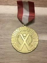 Vintage Collectible Medal In Honour Of National Holiday Fitness Marathon - $11.32