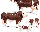 Cattle Figurine Simulated Simmental Cattle Figure Realistic Plastic Farm... - $36.77