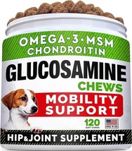 Glucosamine Treats for Dogs - Joint Supplement w/Omega-3 Fish Oil - Chon... - $29.69