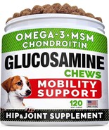 Glucosamine Treats for Dogs - Joint Supplement w/Omega-3 Fish Oil - Chon... - £23.54 GBP