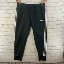 Adidas Sweatpants Mens Sz L Black White Stripes Joggers Activewear Draws... - $29.69