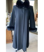 Fab Marvin Richards Black Lambswool  Winter Coat Fox Collar &amp; Cuffs M/8-... - $3,681.93 MXN