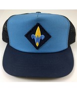 Vintage Snapback Trucker Hat - Boy Scouts - Dark &amp; Light Blue Mesh - Youth - £14.21 GBP
